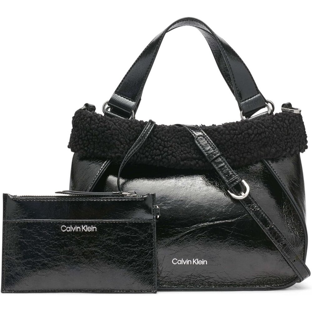Elegant Crinkle Patent Estelle Crossbody - Adjustable Strap & Multiple Pockets